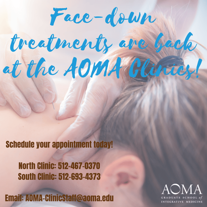 Face-down treatments are back at the AOMA Clinics!